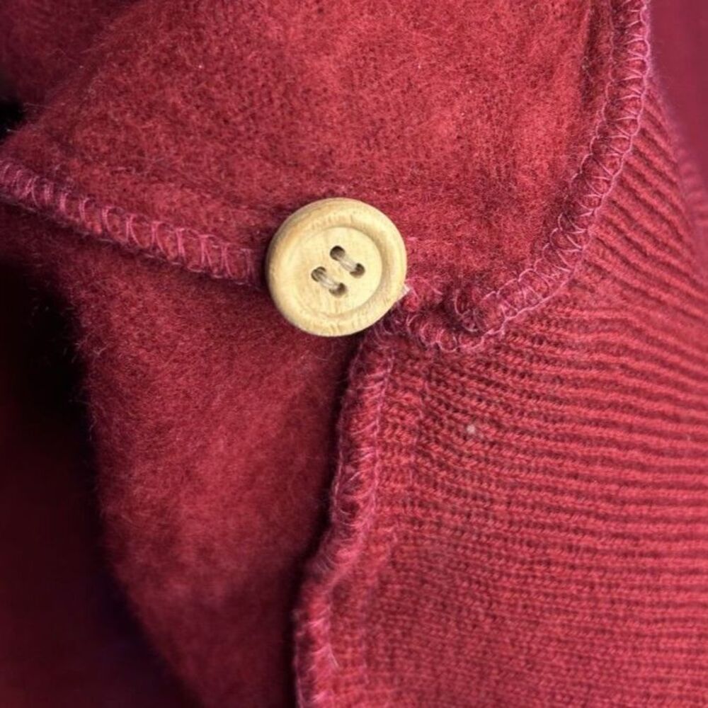 Vintage Coleman Mens Red Knit Henley Pullover Sweater Sz L Pockets 1990s Classic - Picture 8 of 8